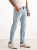 Washed Skinny Crop Denim Jeans | Light Blue