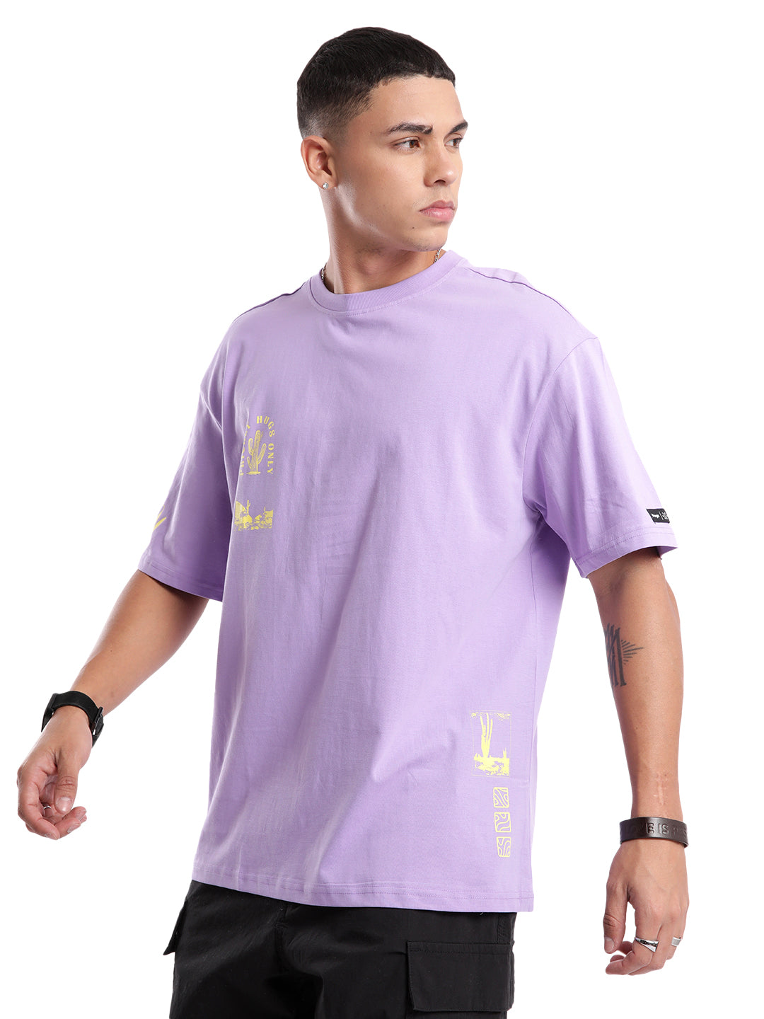 Elite Purple Printed Oversized T-Shirt