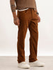 Solid Straight Fit Corduroy Trousers | Brown