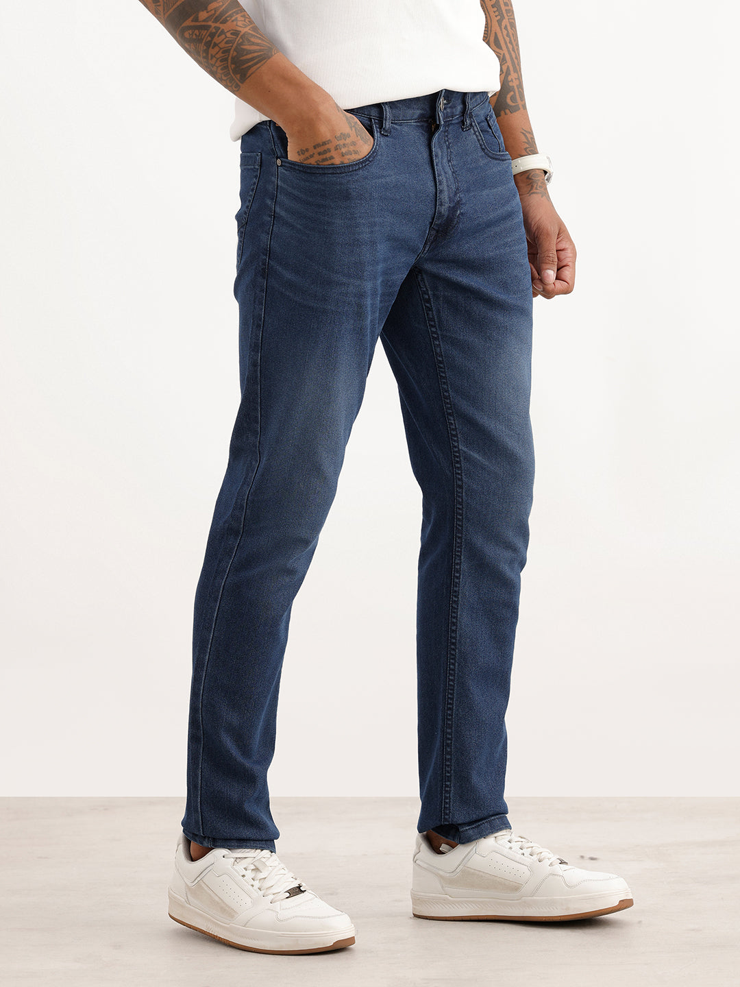 Solid Slim Fit Denim Jeans | Blue