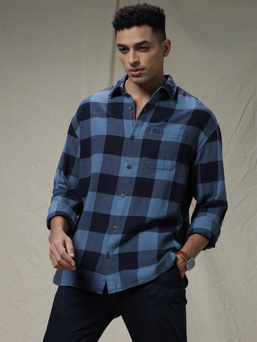 Checked Boxes Boxy Fit Shirt