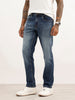 Washed Straight Fit Denim Jeans | Light Blue