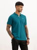 Classic Placement Printed Polo T-Shirt | Teal | WWTS368F