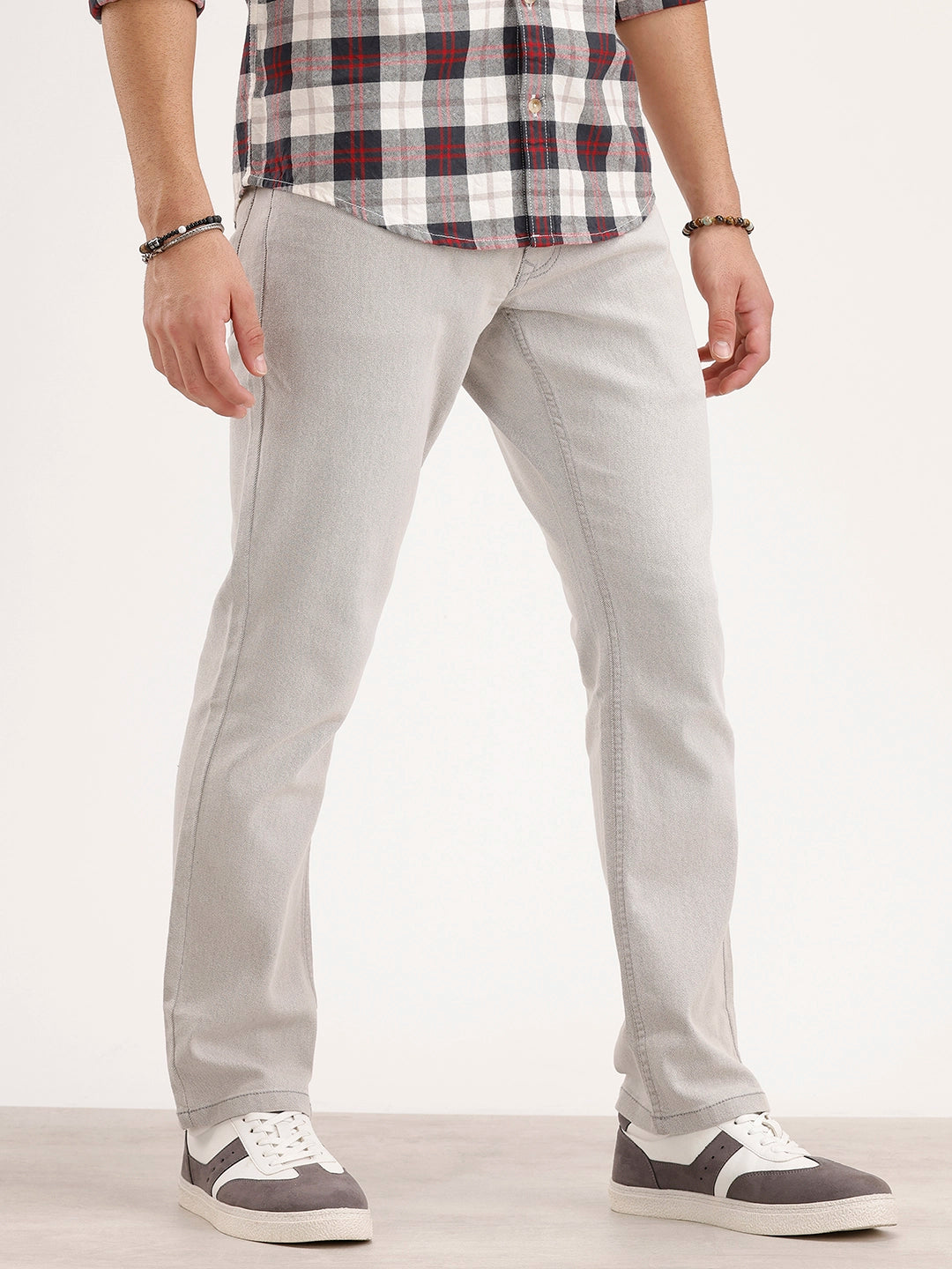 Straight Fit Denim Jeans | Grey