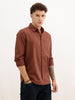 Solid Regular Fit Full Sleeve Shirt | Brown | WWSH0854MAZ