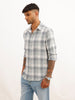 Slim Fit Checkered Full Sleeve Shirt | Blue