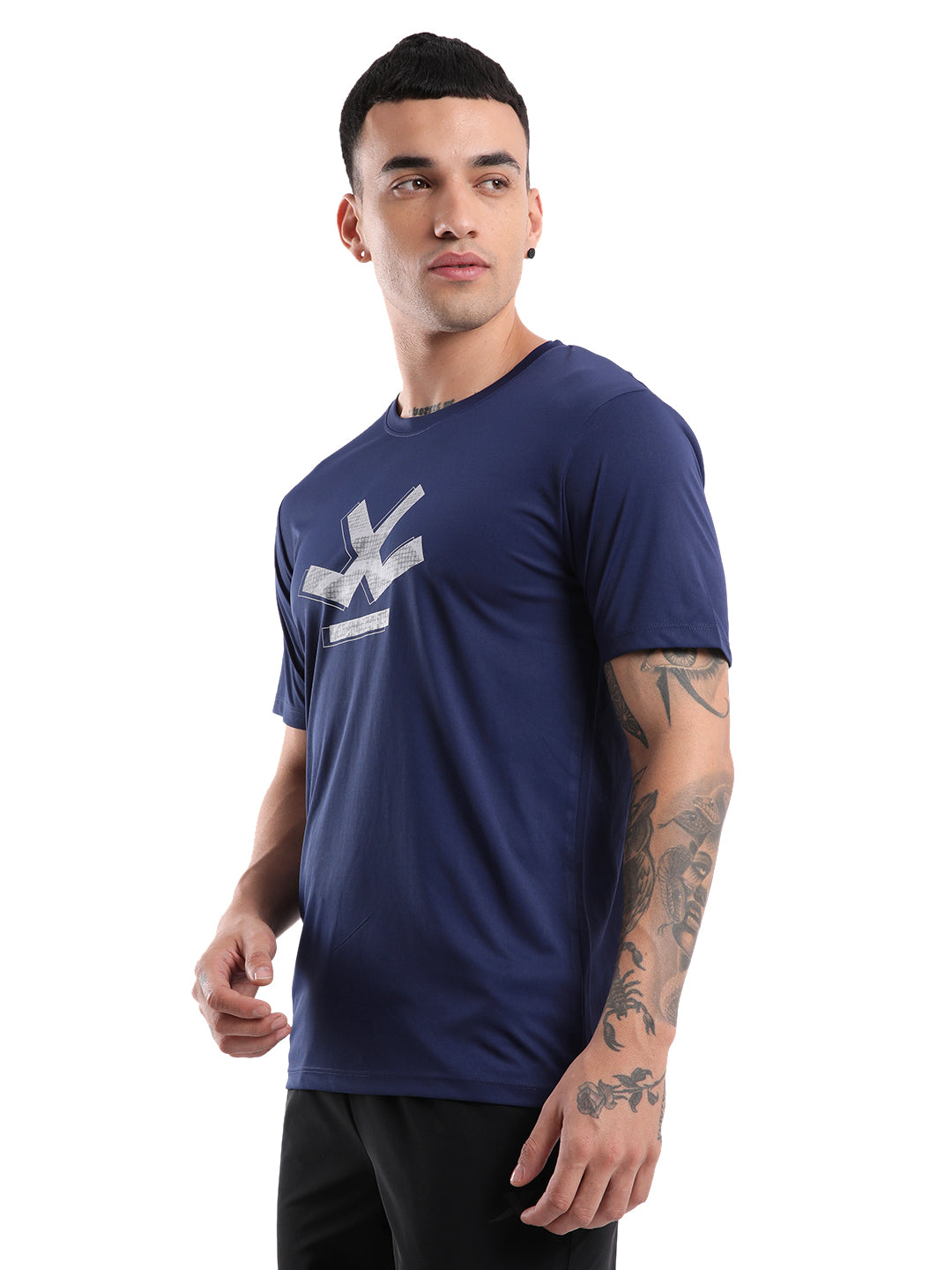 Classic Active Navy Chest Print T-Shirt