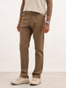 Solid Slim Fit Pleated Trouser | Olive