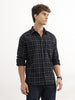Checkered Slim Fit Full Sleeve Shirt | Black