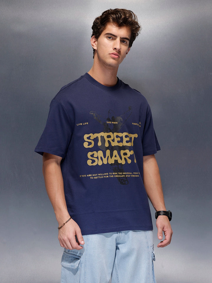 Classic Placement Printed T-Shirt   |  Navy Blue