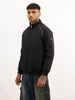 Solid Regular Fit Zipper Puffer Jacket | Black