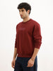 Placement Printed Sweatshirt | Maroon