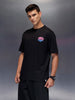 Men's oversized tee with back print | Black