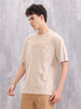 Retro Washed Effect Oversized Fit T-shirt | Beige