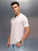 Men's casual slim fit polo t-shirt with contrast detail  | Pink