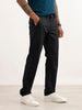 Solid Straight Fit Trouser | Black