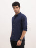 Solid Slim Fit Full Sleeve Shirt | Navy Blue