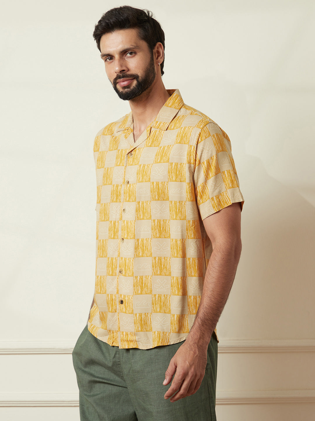 Resort Collar AOP Shirt in Yellow