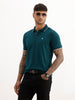 Placement Printed Tipping Collar Polo T-Shirt | Teal