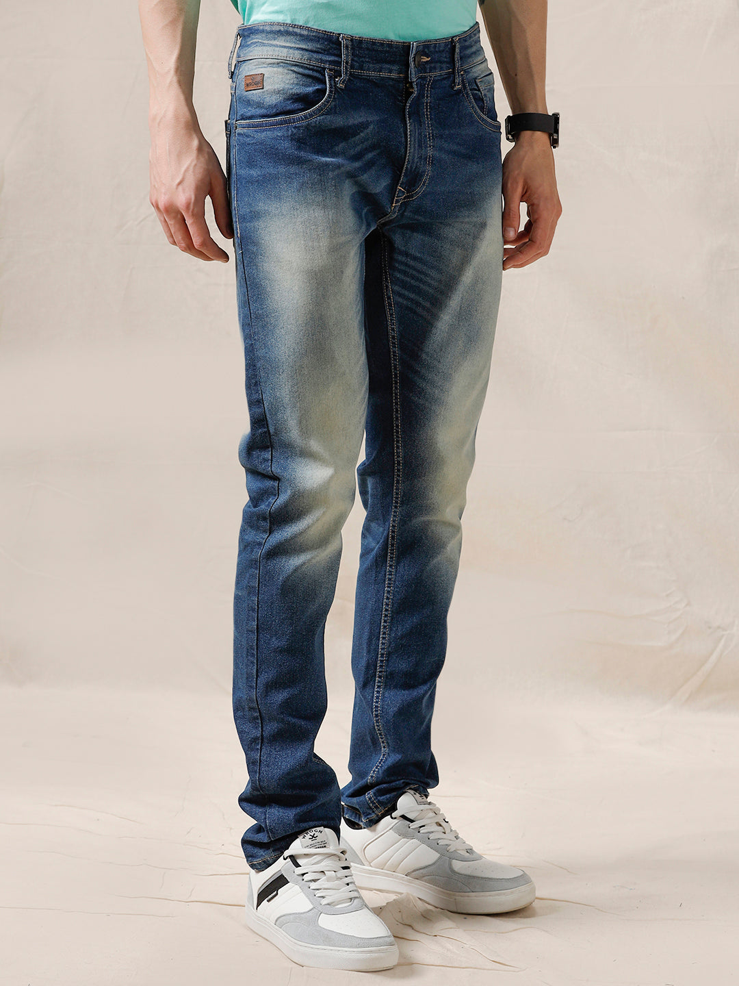 Blue Regular Fit Medstone Jeans
