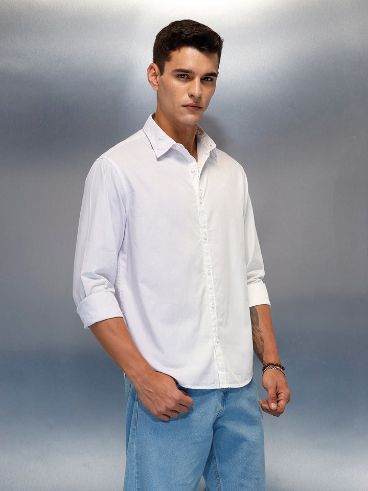Men's Casual Comfort Fit Shirt | White