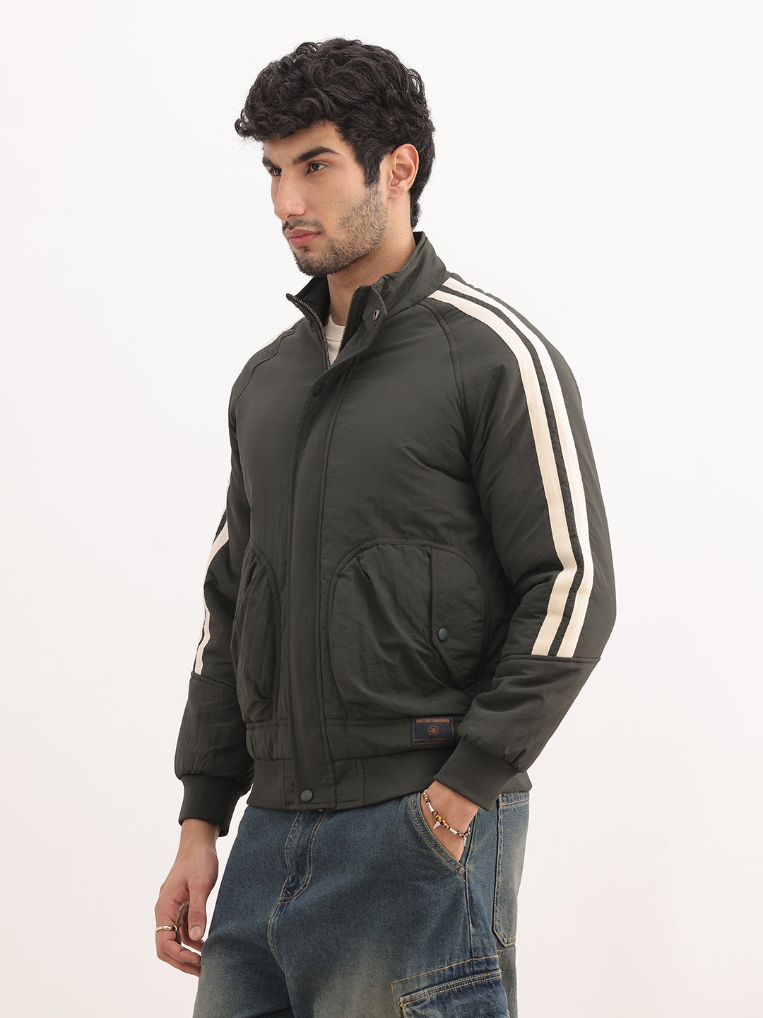 Clasic Comfort Fit Side Stripe Jacket | Olive