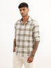 Slim Fit Checkered Full Sleeve Shirt | Olive