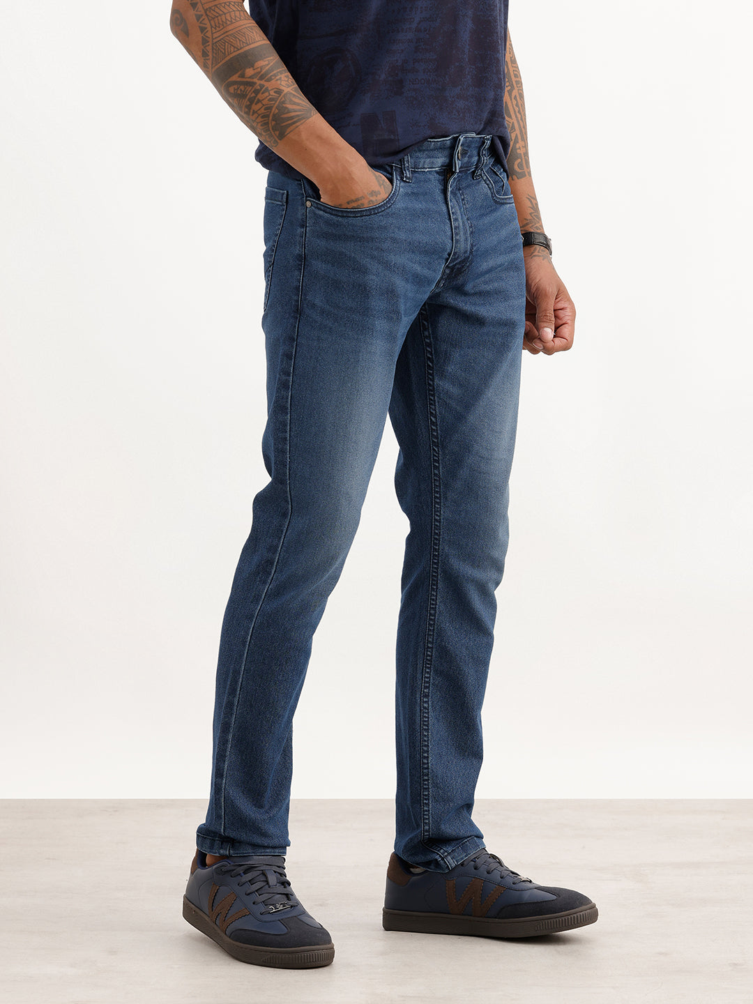 Solid Slim Fit Denim Jeans | Blue