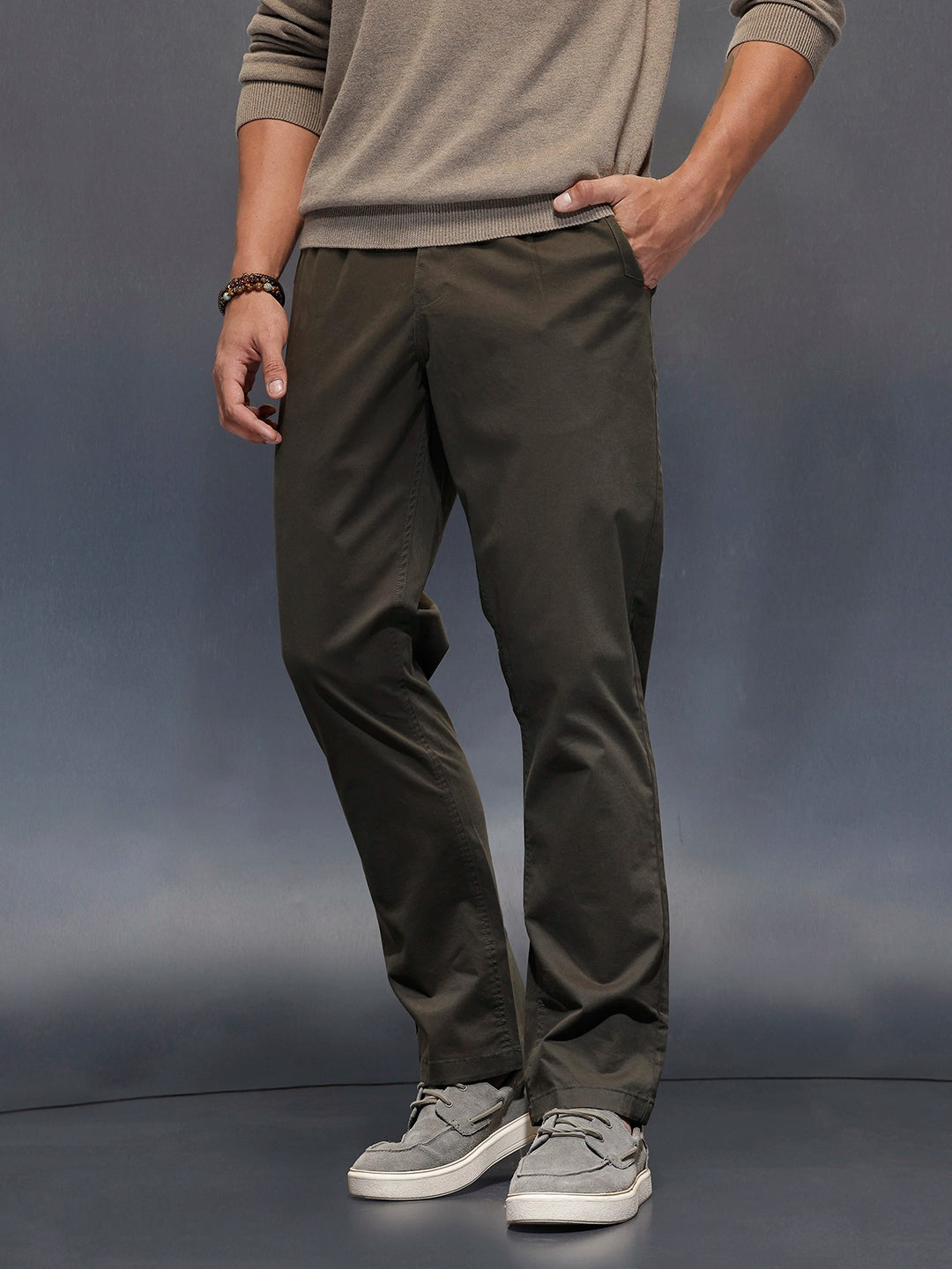 Men's casual relax fit trouser | Olive