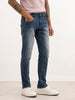 Slim Fit Faded Denim Jeans | Blue