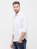 Sharp Solid White Cotton Shirt