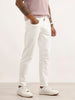 Solid Skinny Crop Fit Denim Jeans | White