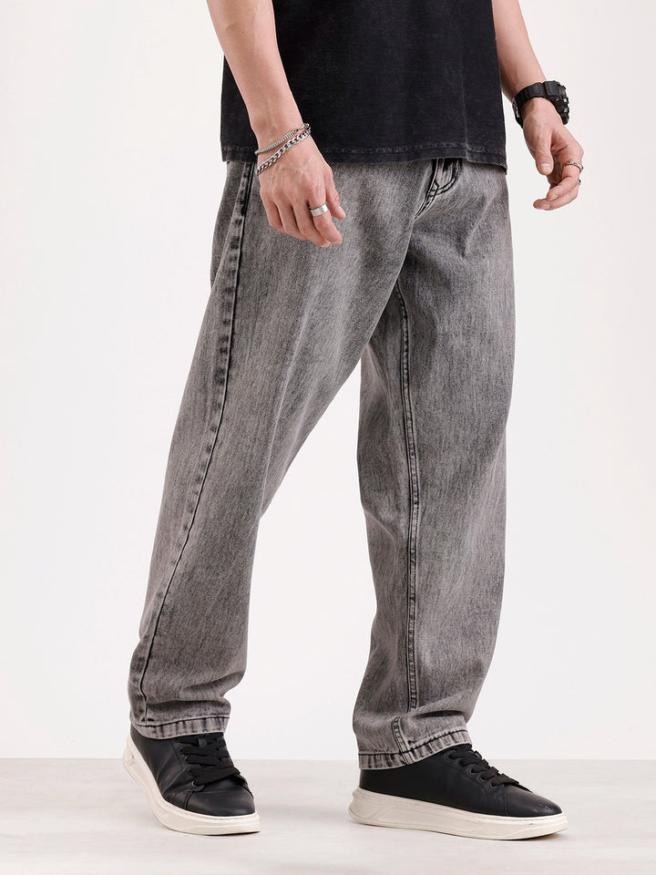 Classic Loose Fit Denim Jeans   |  Grey