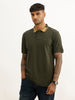 Classic Contrast Collar Polo T-Shirt | Olive