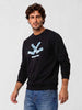 Comfort Fit Placement Printed T-Shirt | Black