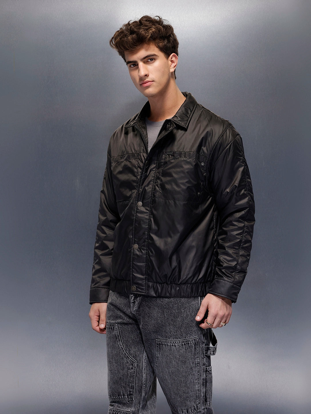 Men's Casual Oversized Jacket  | Black