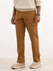 Solid Straight Fit Cargo Trouser | Brown