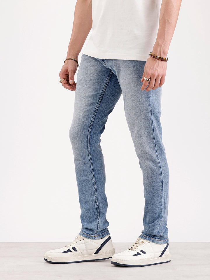 Faded Slim Fit Denim Jeans   |  Blue