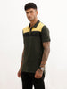 Regular Fit Cut & Sew Polo T-Shirt | Olive