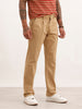 Solid Straight Fit Pleated Trouser | Khaki