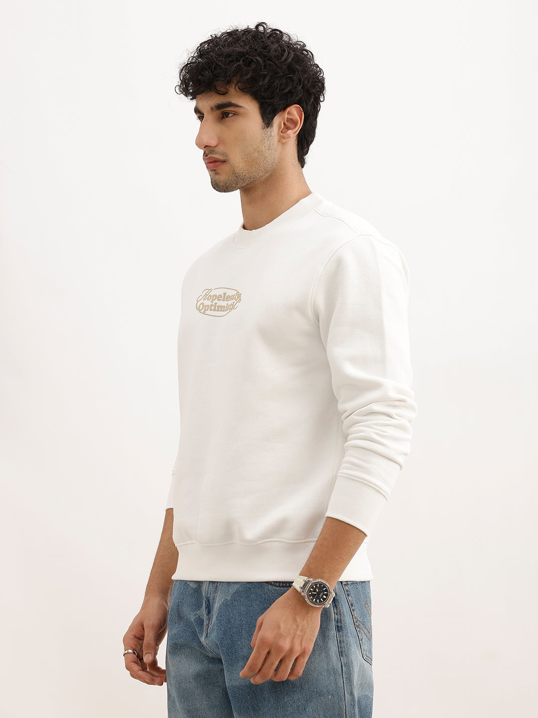 Classic Placement Printed Sweatshirt | Off White