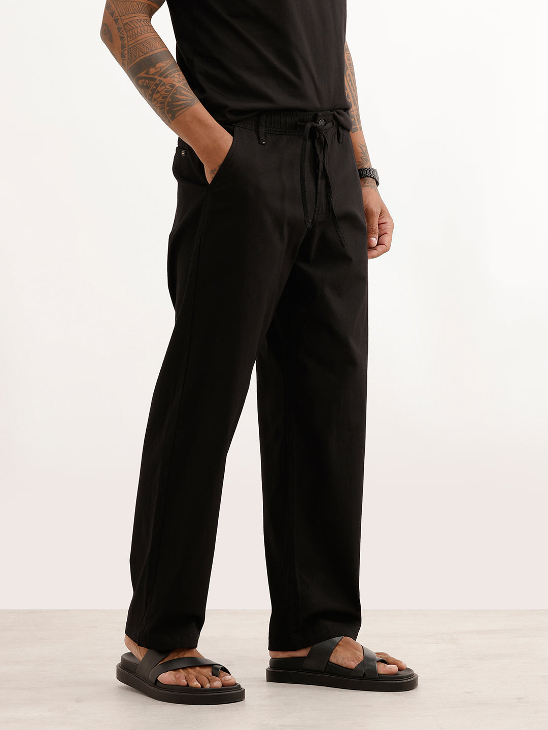Solid Loose Fit Trouser | Black