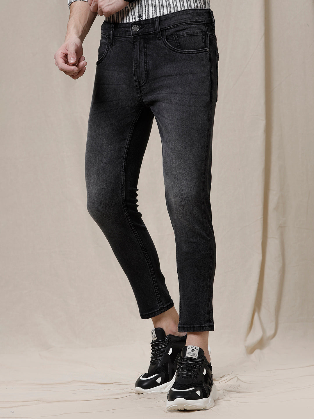 Grey Fade Cropped Jeans