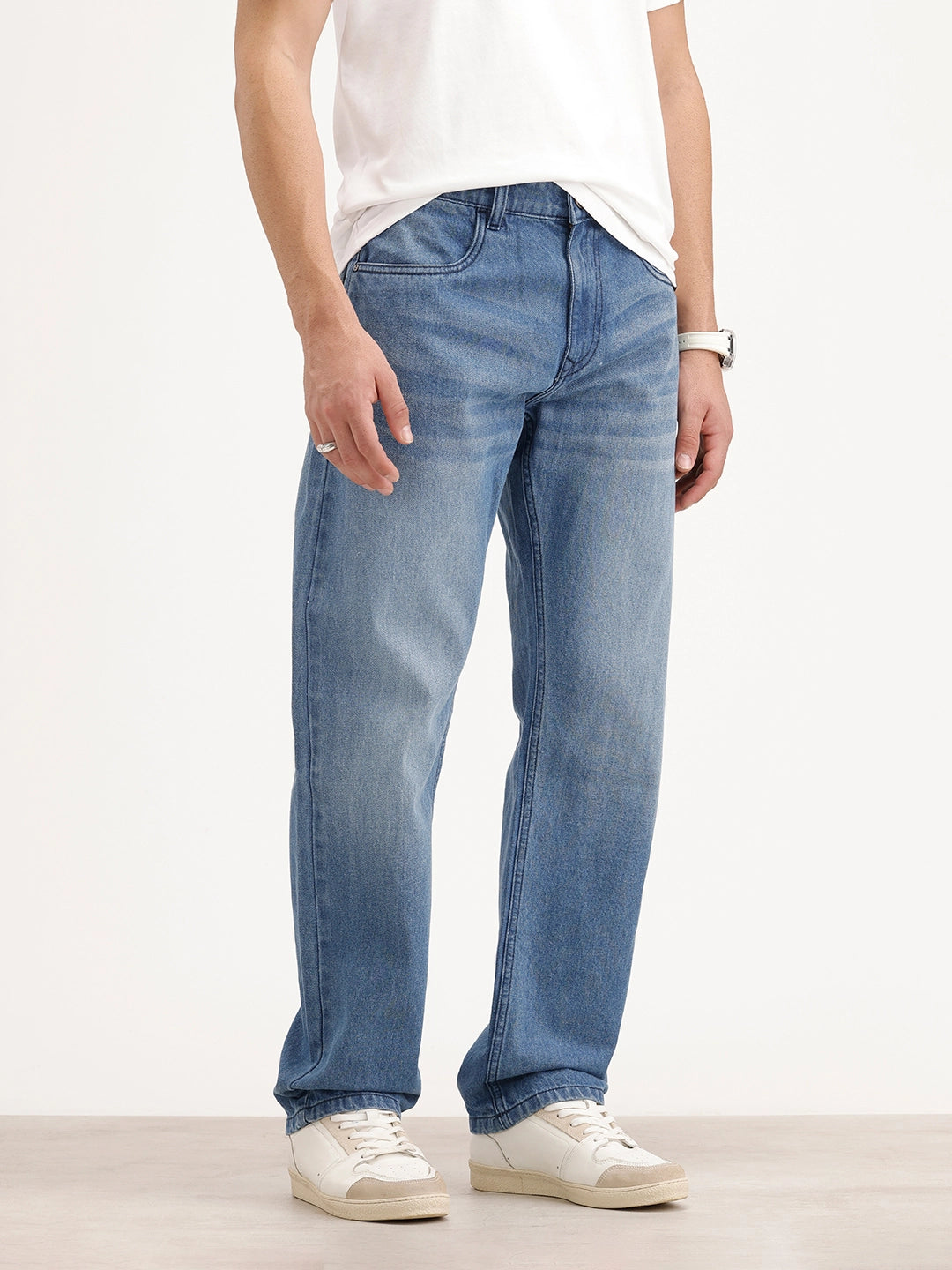 Anti Fit Faded Denim Jeans | Light Blue