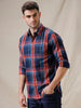 Basic Checks Navy Blue Shirt