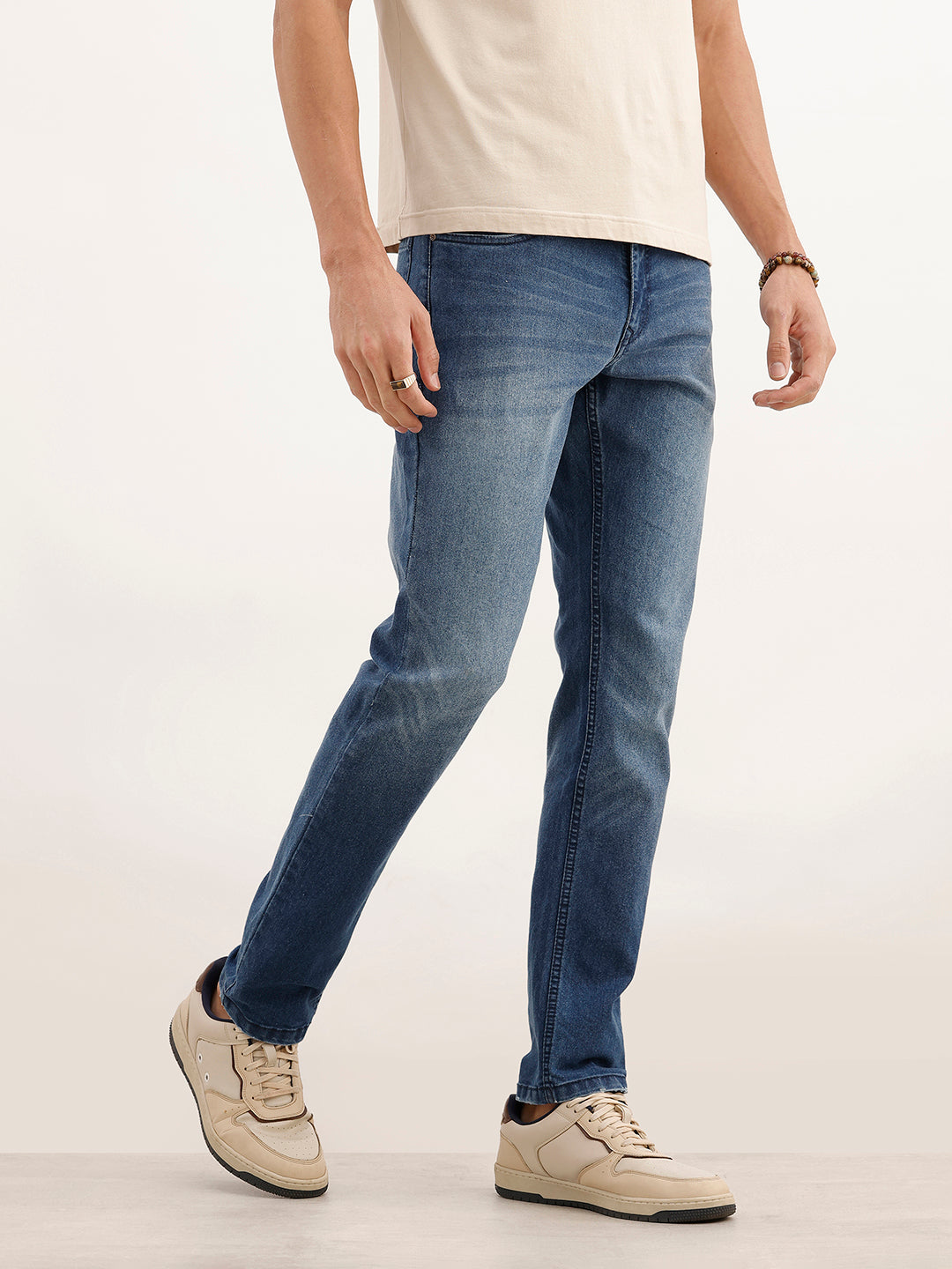 Slim Fit Faded Denim Jeans | Blue