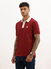 Solid Contrast Collar Polo T-Shirt | Maroon | WWTS273F