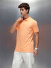 Wrogn Men's Casual All-Over-Printed Polo T-shirt | Orange
