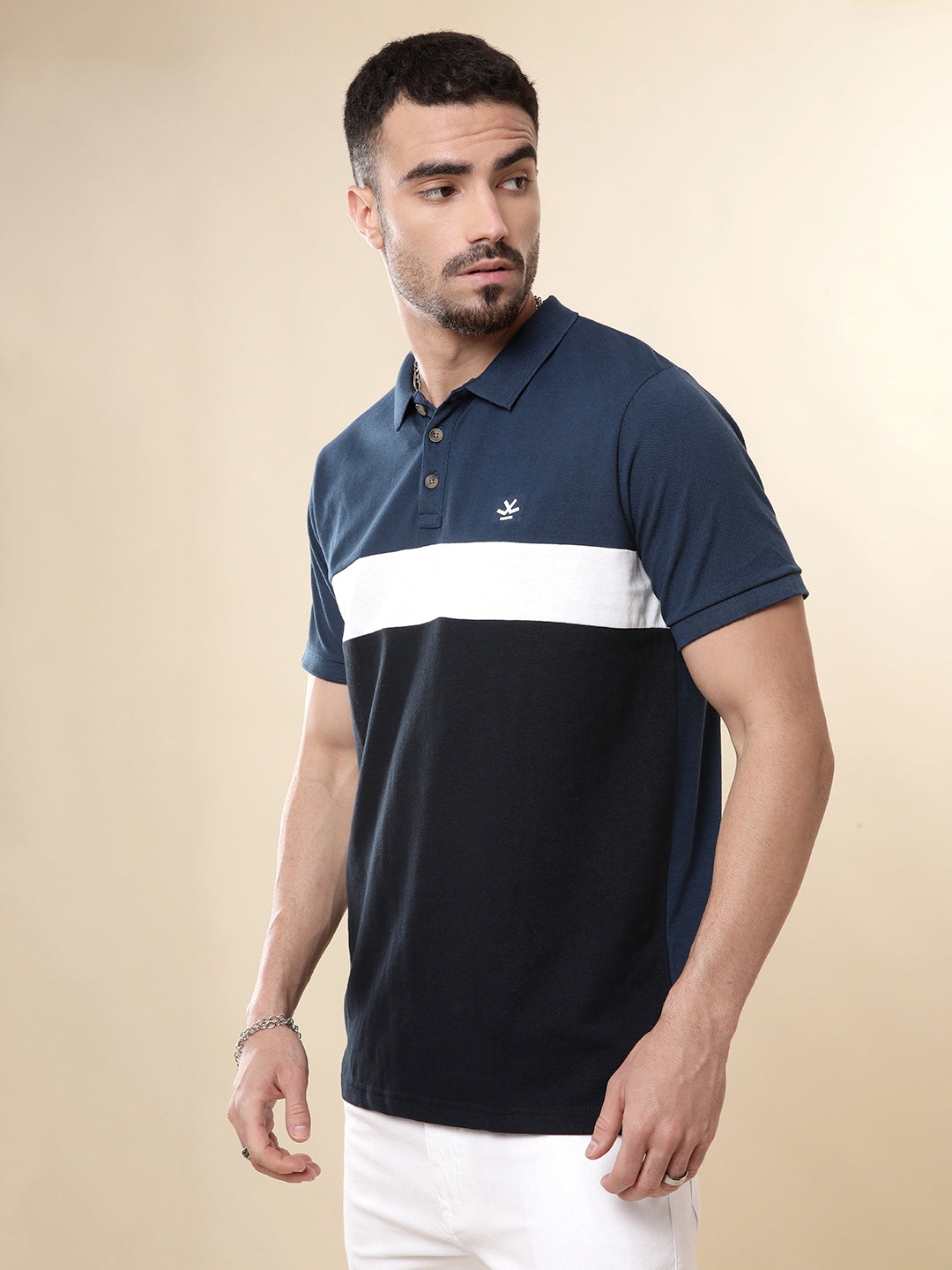 Blues Colour-blocked Polo T-Shirt