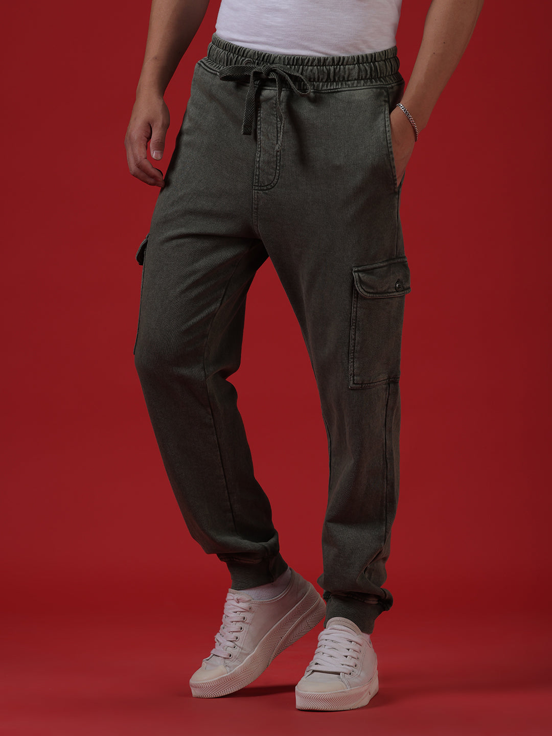 Olive Washed Relaxed Knit Jogger